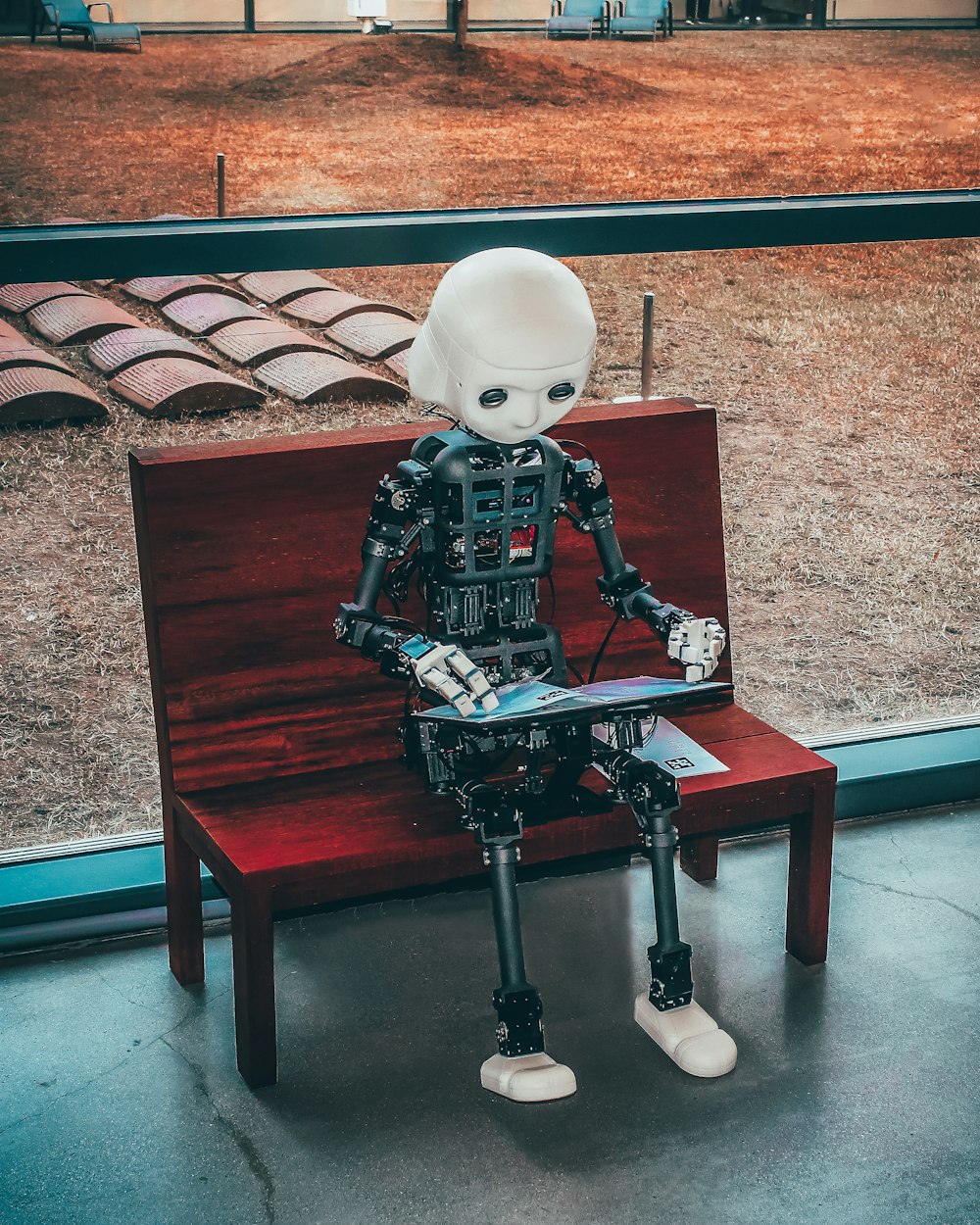 Complex AI workflow diagram displayed on a monitor